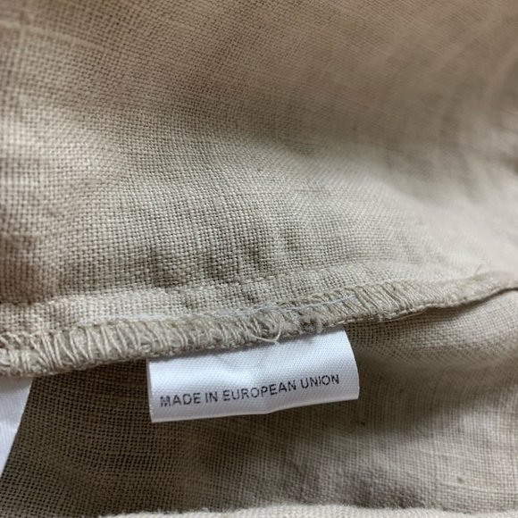 Toni T. 3X Plus 100% Linen Button Front Cream Blouse Lagenlook - Picture 8 of 10